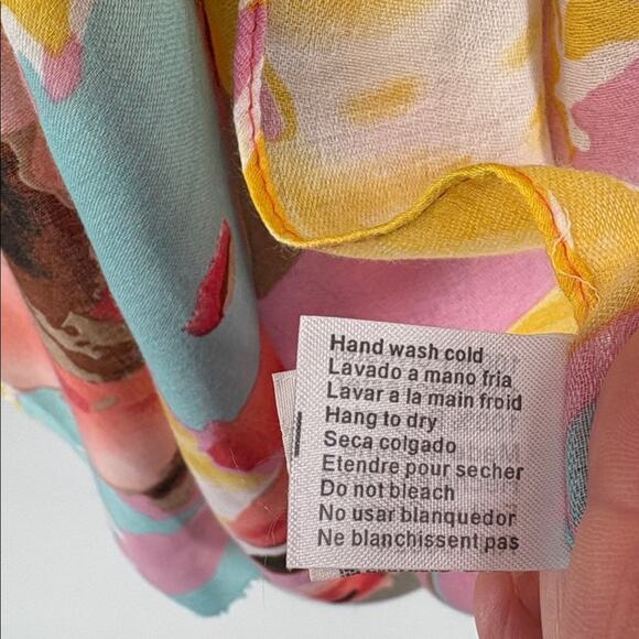 Joy Susan Womens Oversized Floral Poly Scarf Shawl Wrap 36 x 72 - Picture 9 of 11